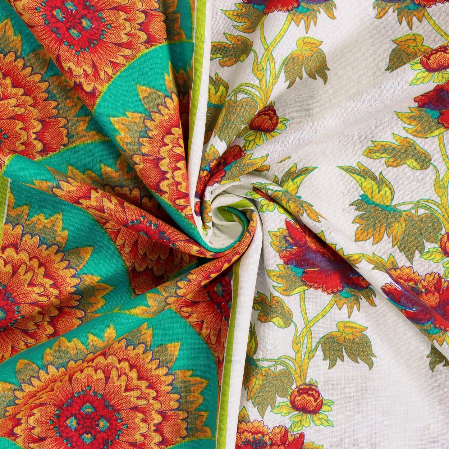 Ventura 144 TC White Floral Double Bedsheet