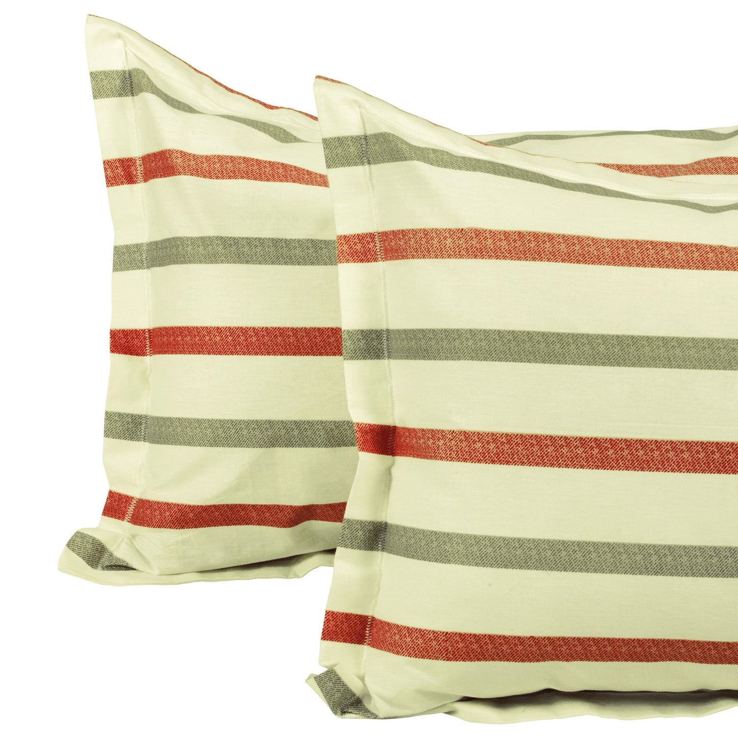 Metro Cotton Double Bedsheets Combo - 186 TC- Grey and Cream/Orange - Floral