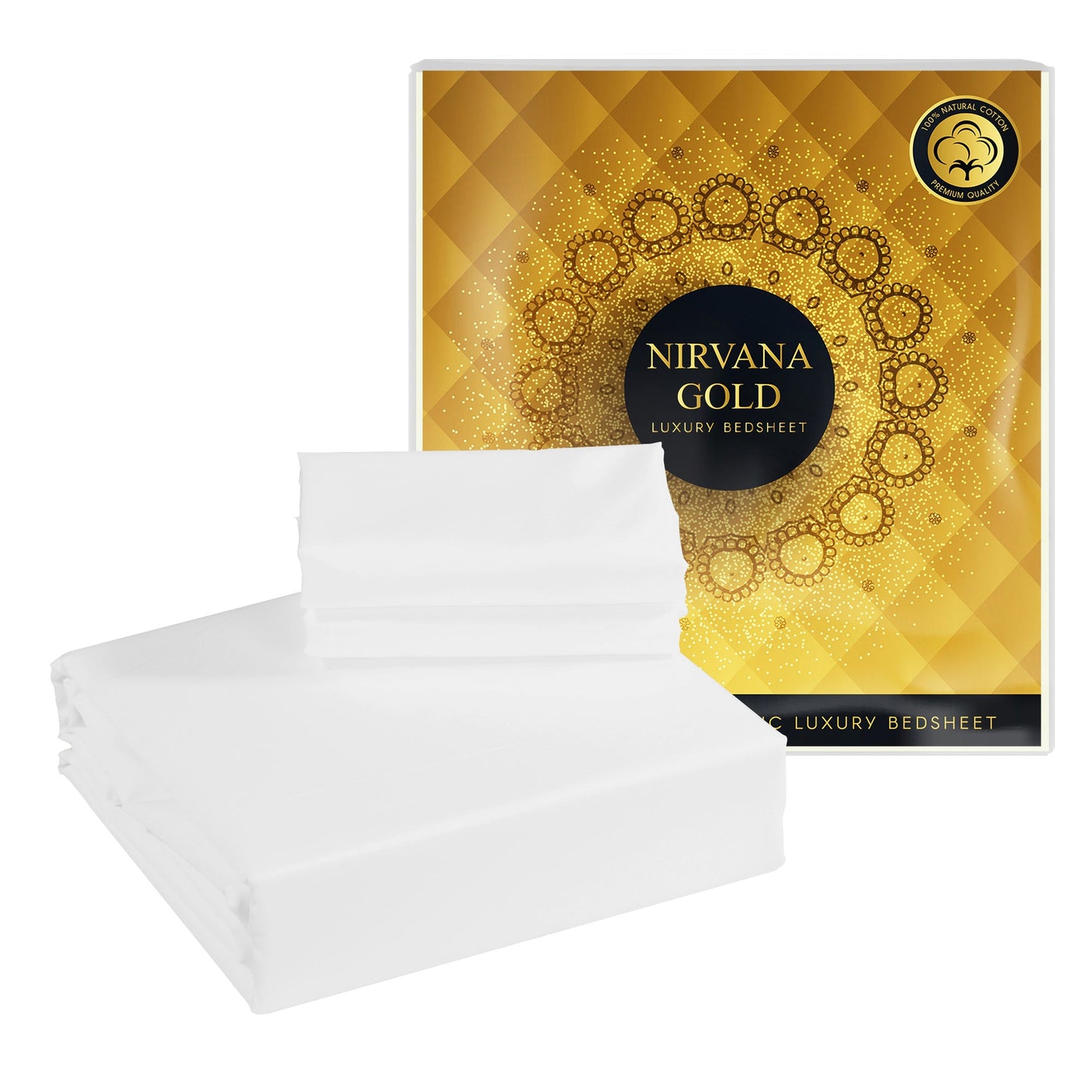400 TC 100% Cotton White 1 Unit King size Bedsheet with 2 pillow Covers