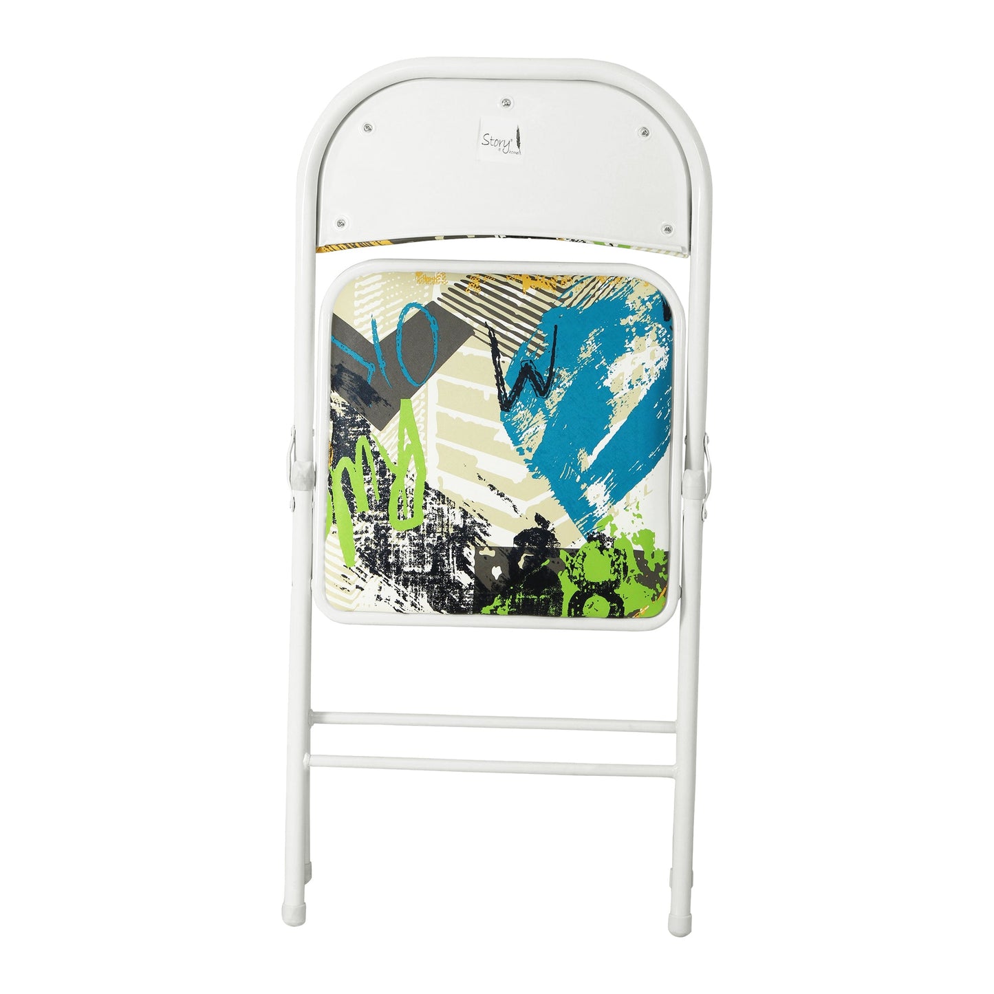 Folding Padded Blue Metal Chair