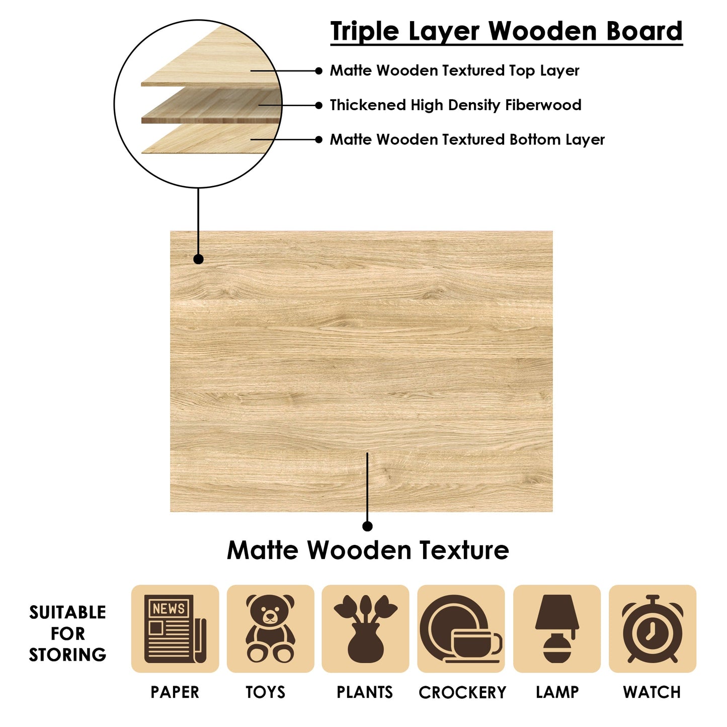 Lazywud DIY String Rack Bed Side Table For Bedroom and Corner Table for Living Room (Summer Oak)