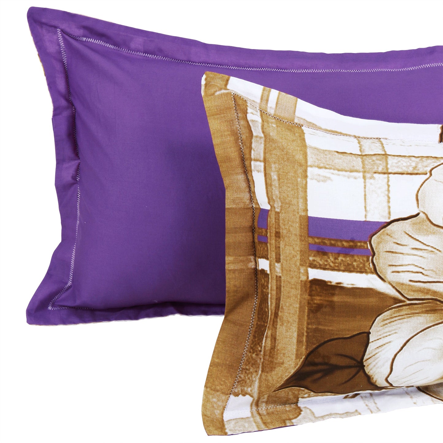 Myra 186 TC 100% Cotton Purple King Size Bedsheet