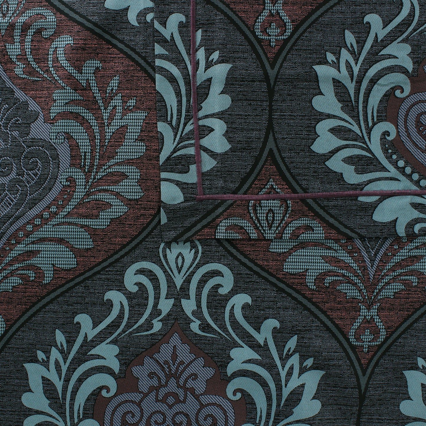 MOLLIS HOMES SUPER KING SIZE BEDSHEET - Damask Victor Pattern, Blue & Brown