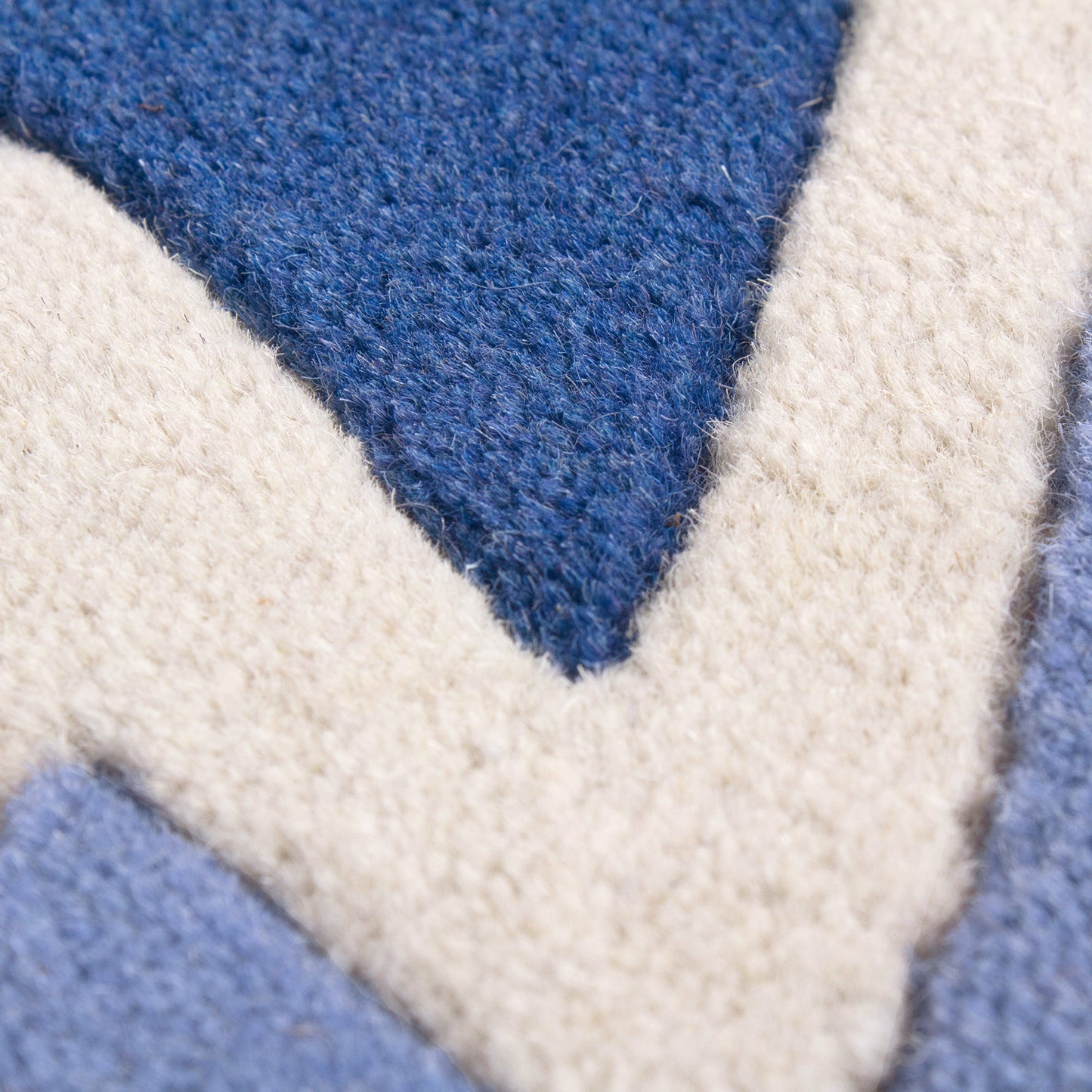 Blue Woolen Handmade Abstract Bhadohi Carpet