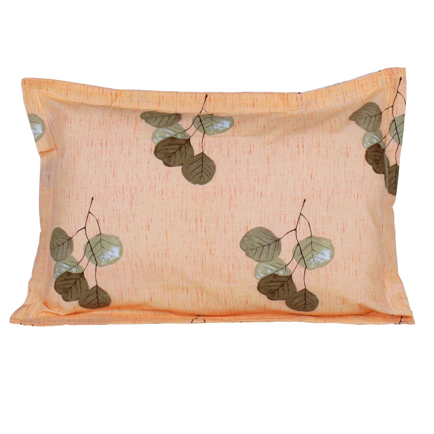 Sparkle 144 TC 100% Cotton Peach & Brown Single Bedsheet Combo | Set of 2 |