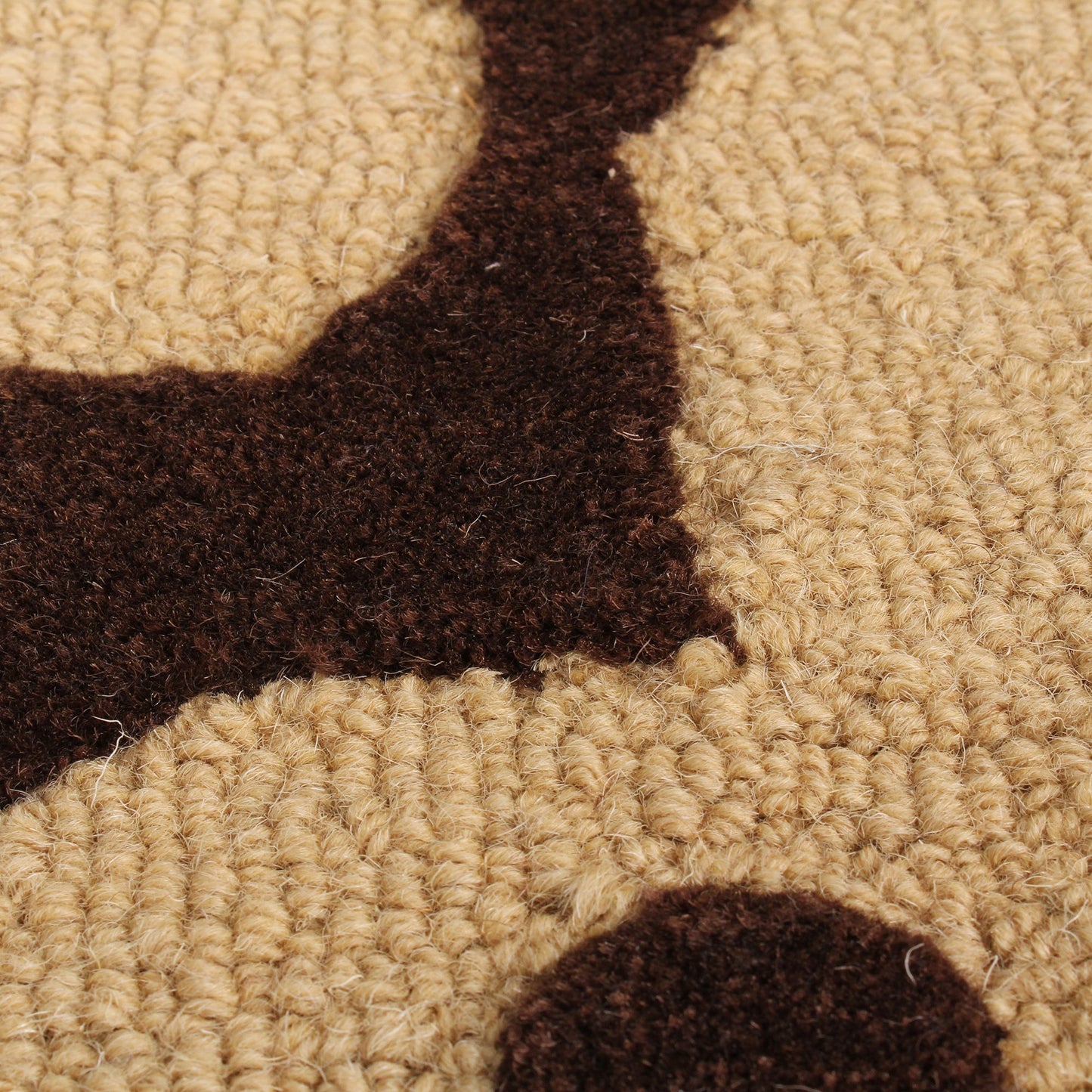 Brown Woolen Handmade Bhadohi Carpet
