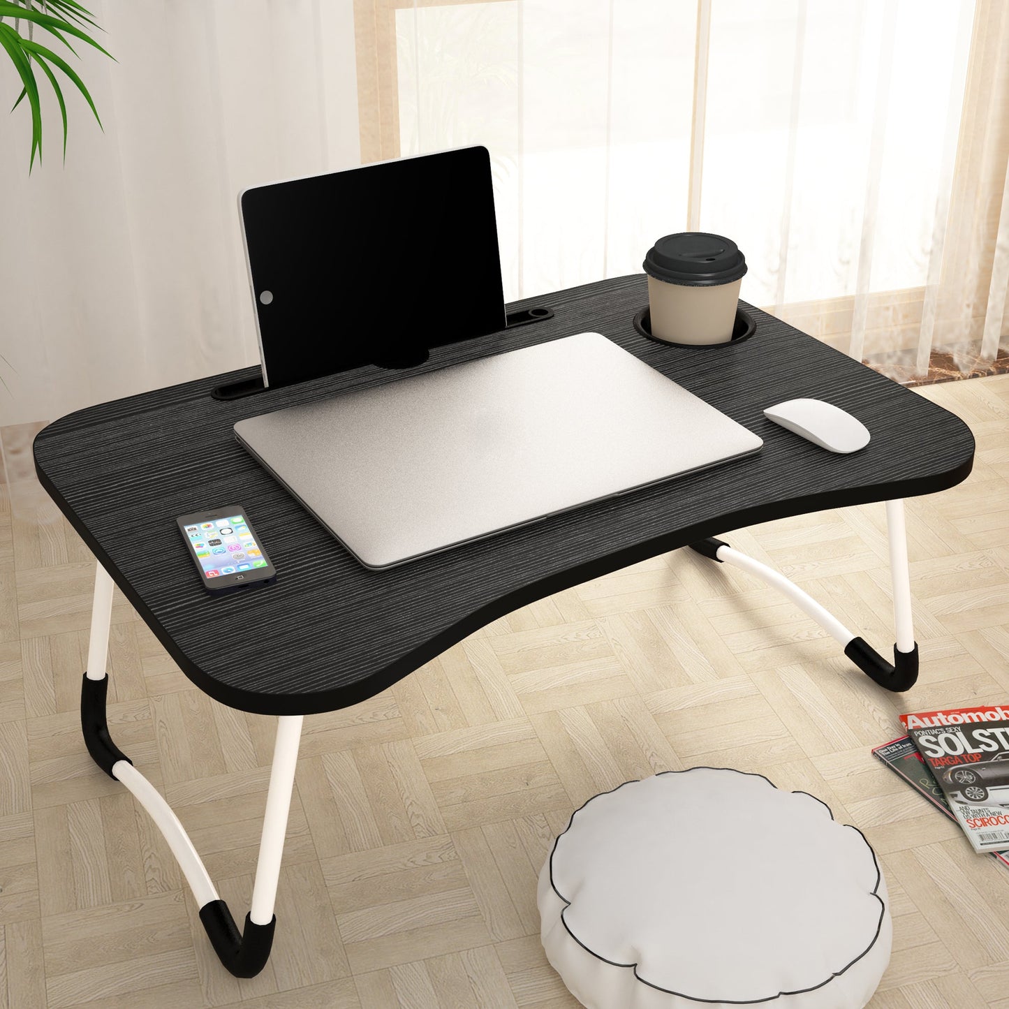 Multipurpose Grey Foldable Laptop Table 1 Pc