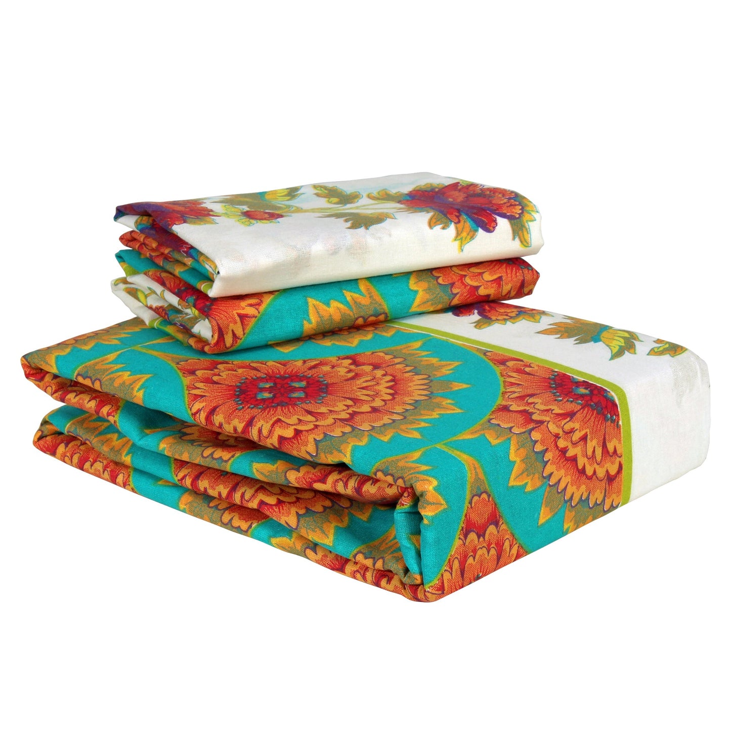 Ventura 144 TC White Floral Double Bedsheet