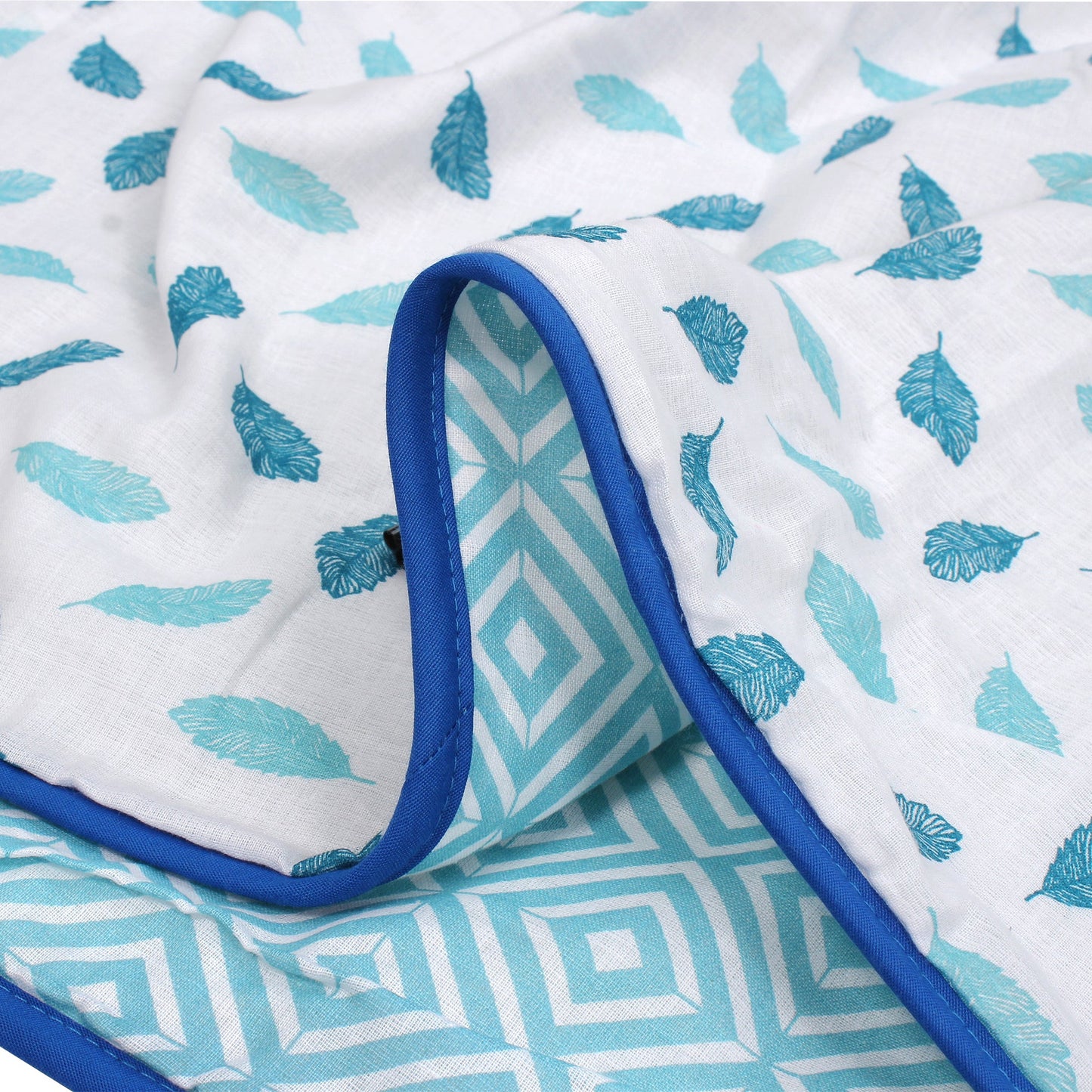 Super Soft Leaf White & Blue Single Dohar