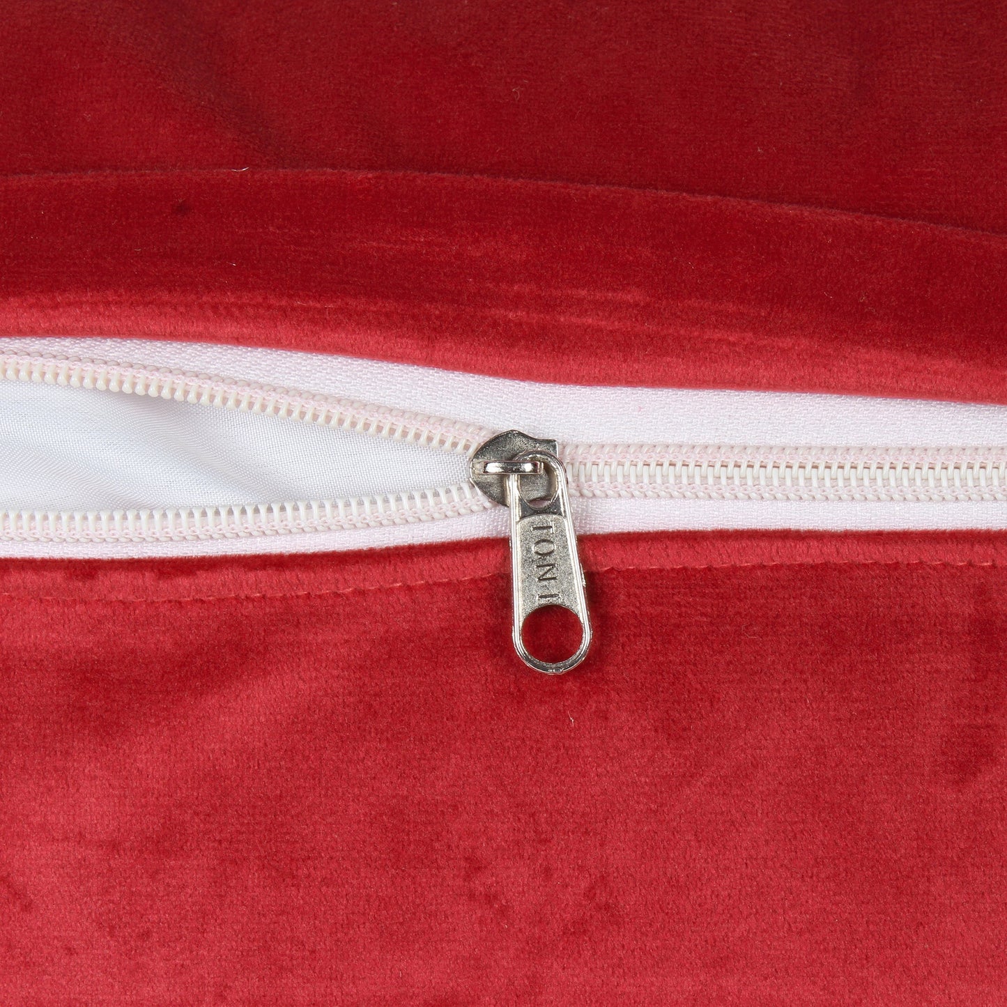 Red Smocked Velvet Polyster SPLENDORA CUSHION COVER