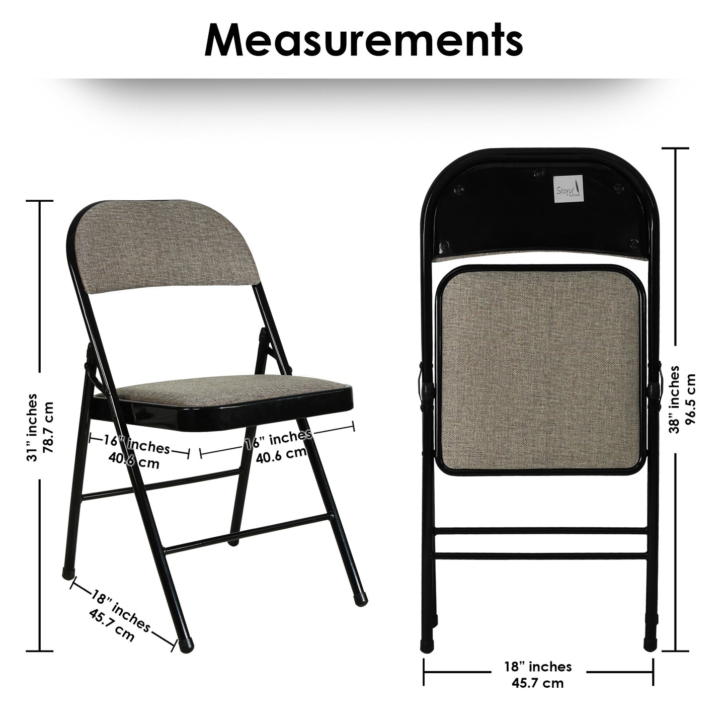 Folding Padded Grey Metal Chair