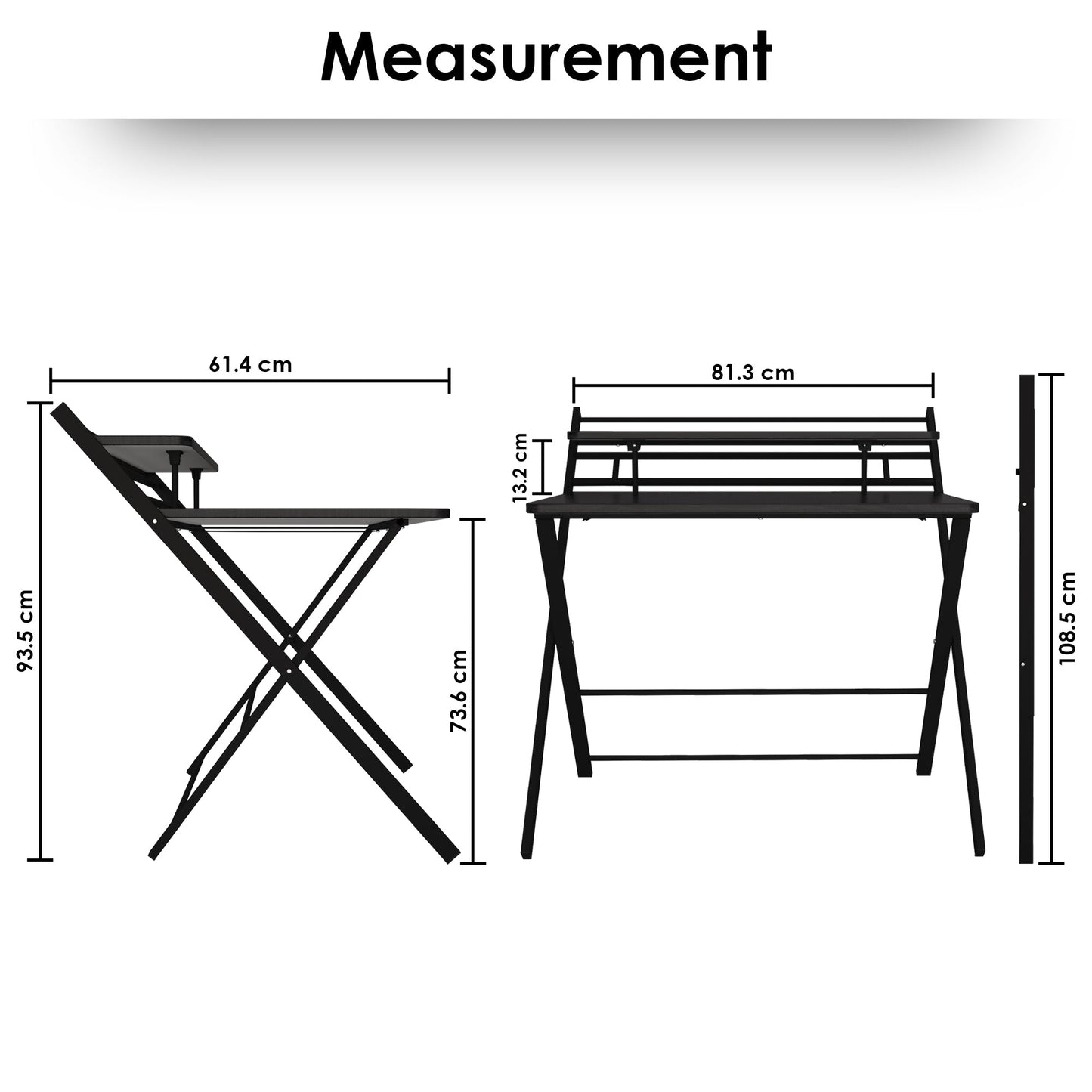 Multipurpose Black Foldable Table