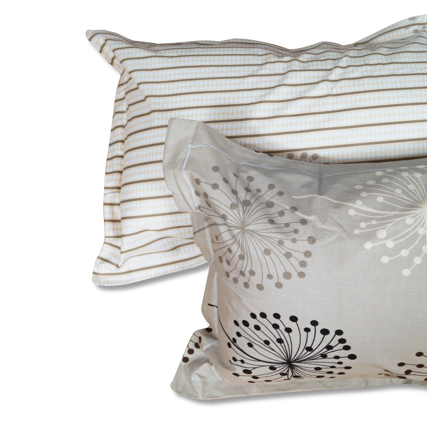 Metro Cotton Double Bedsheets Combo - 186 TC- Dalmatian / Polka Dots and Floral