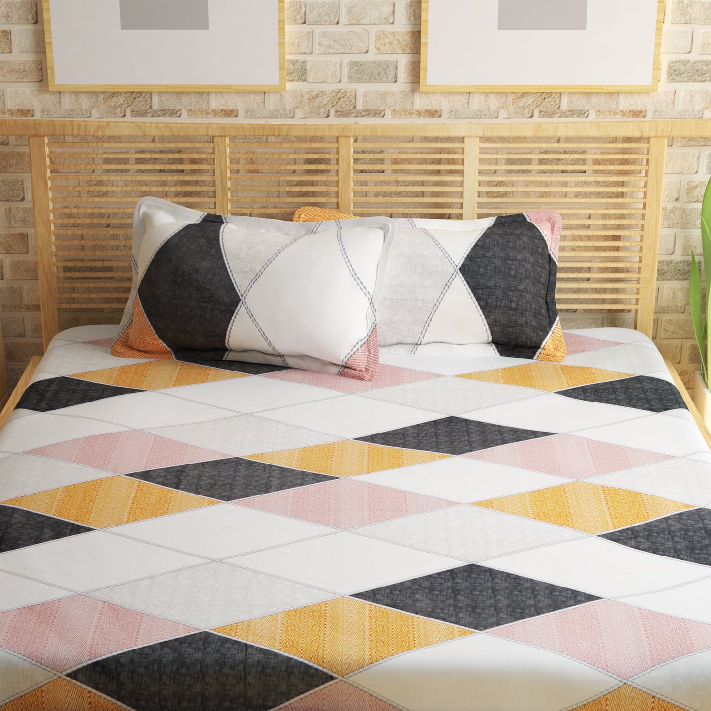 Metro Cotton Double Bedsheets Combo - 186 TC- Muticolor and Grey - Fancy Mix N Match Design and Floral