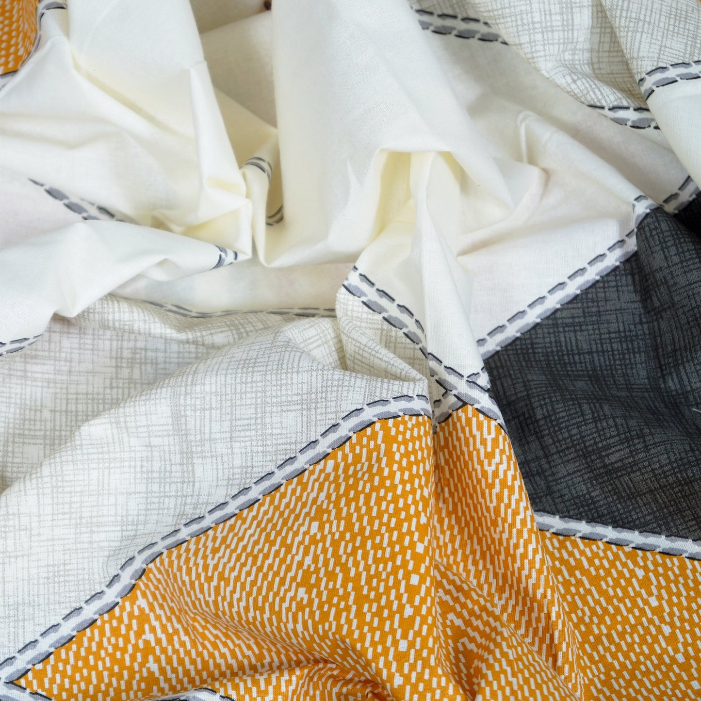 Metro Cotton Double Bedsheets Combo - 186 TC- Muticolor and Grey - Fancy Mix N Match Design and Floral