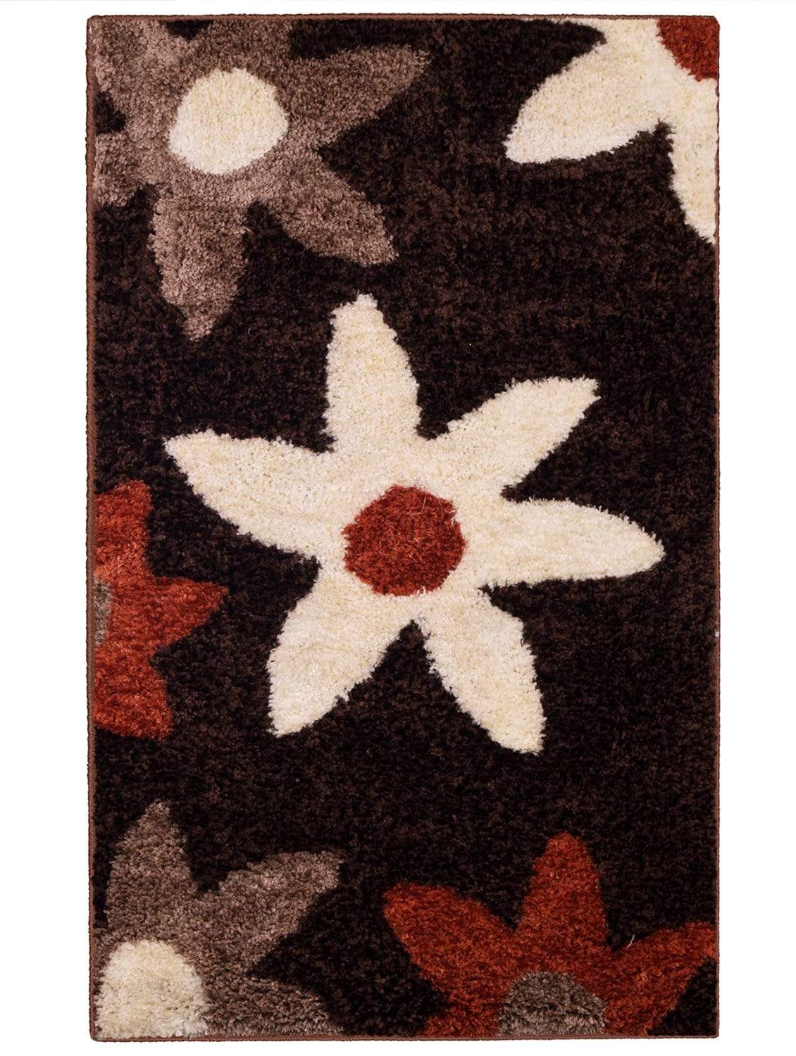 Floral Pattern Brown Carpet for Living Room
