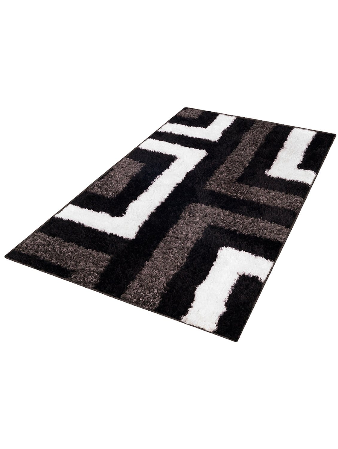 Geometric Pattern Dark Grey Carpet for Living Room & Bedroom