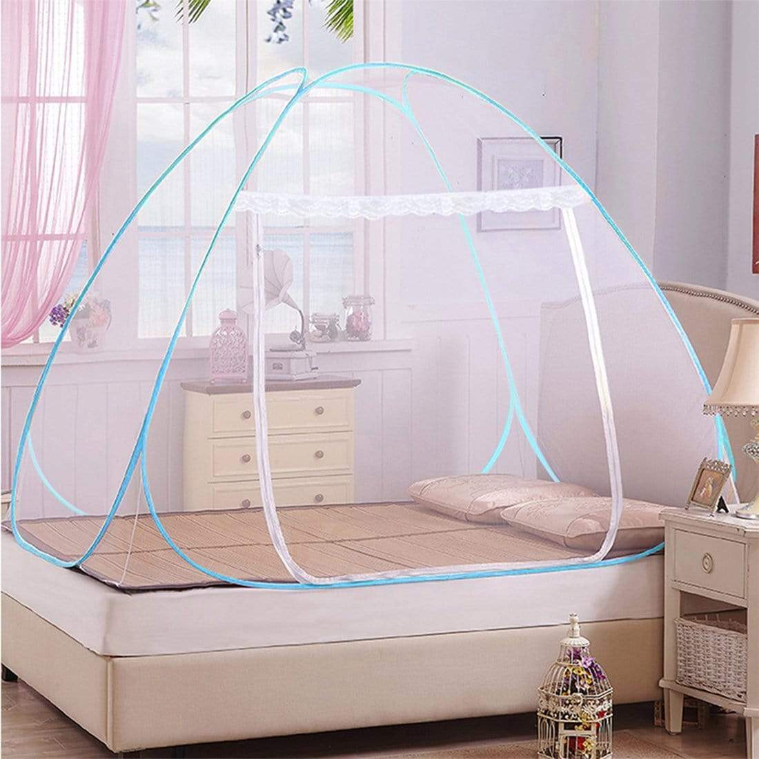Mosquito Net For Double Bed and Our doors -Blue