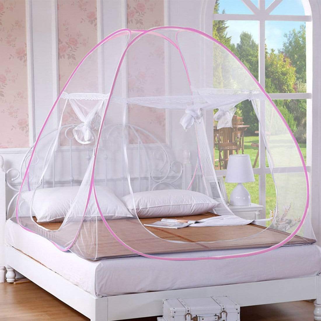 Mosquito Net For Double Bed and Our doors -Pink