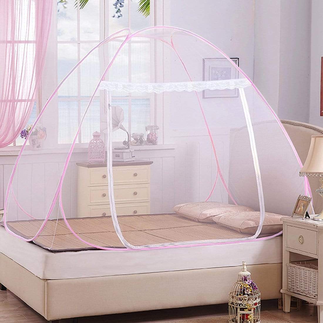 Mosquito Net For Double Bed and Our doors -Pink