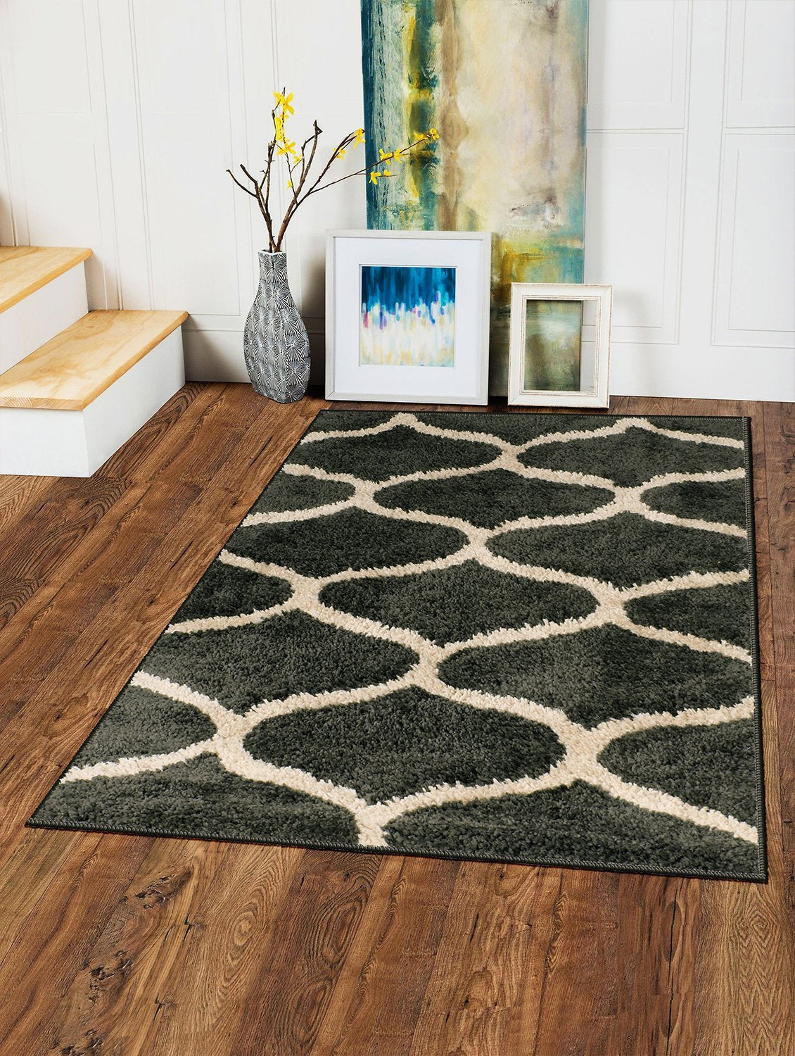 Abstract Pattern Grey Carpet for Living Room & Bedroom