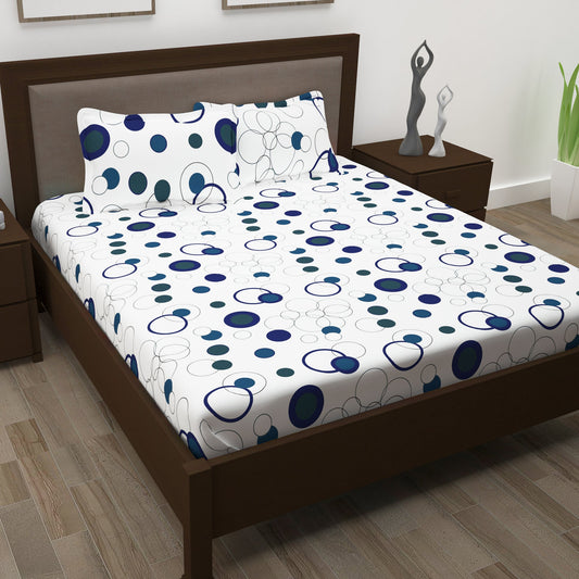 Metro 186 TC Cotton Blue Bedsheet