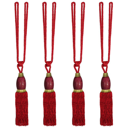 Set Of 4 Home Decorative Braided Tassel Rope Tiebacks