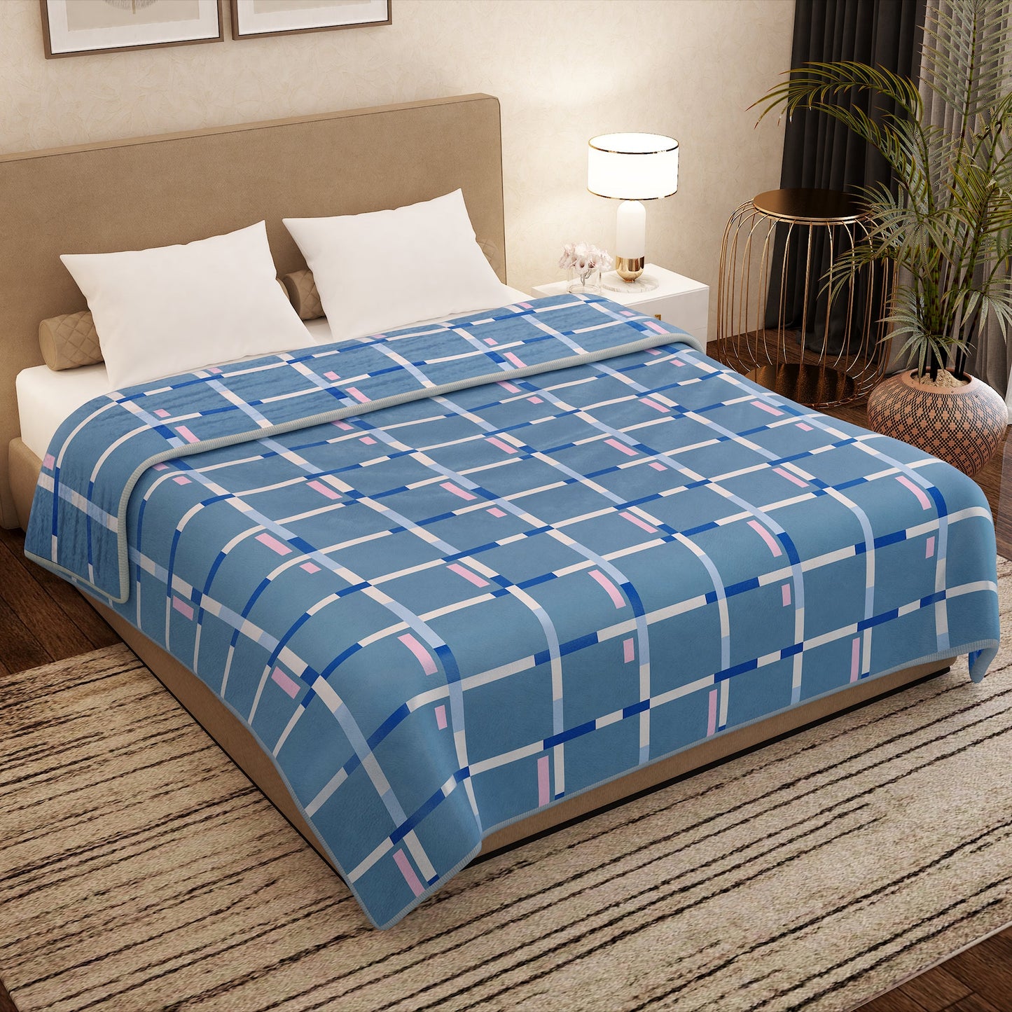 Premium Light Blue Double Flannel Blanket