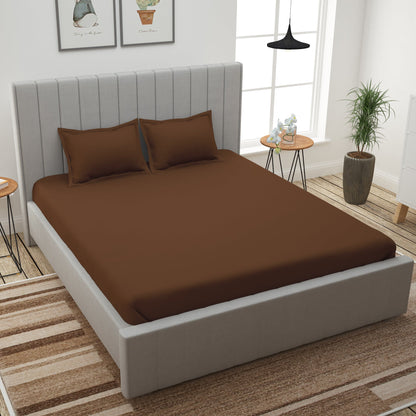 Forever 300 TC Chocolate Brown King Size Bedsheet