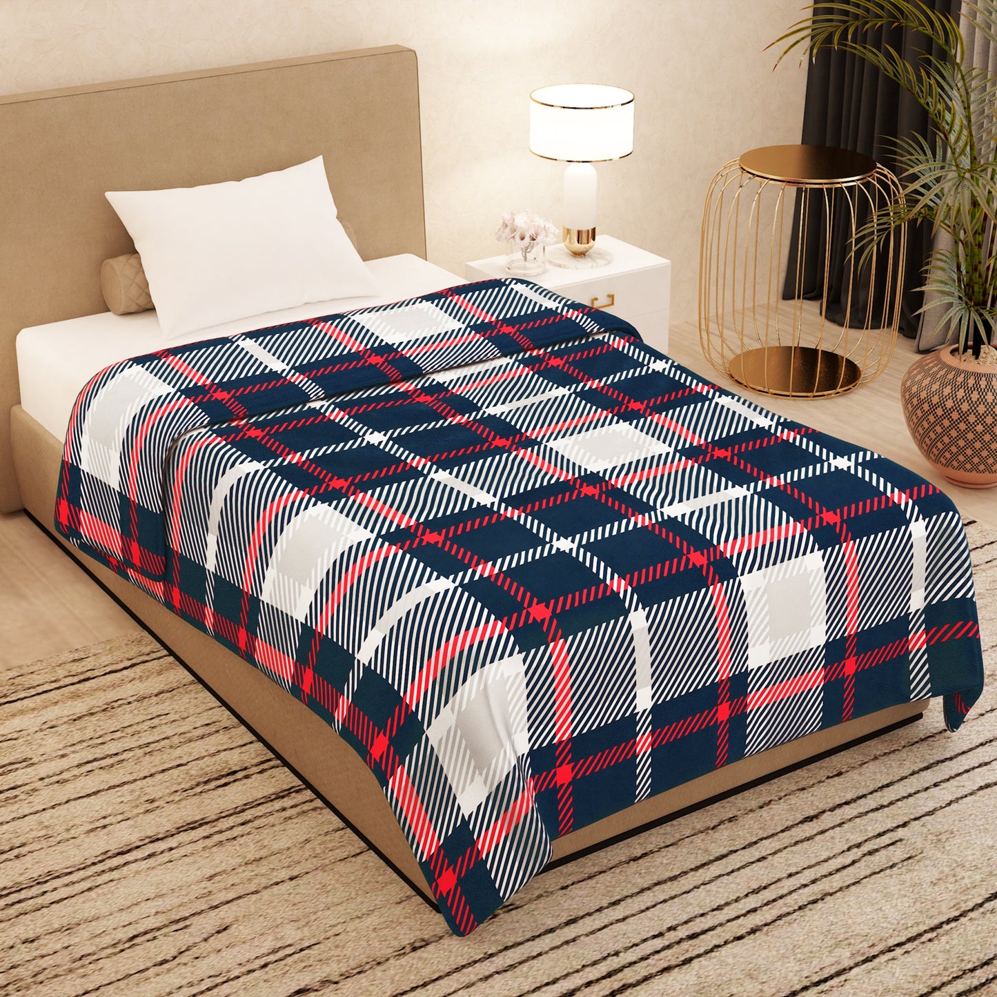 BLANKET BLAZE SINGLE Dark Blue Single Size Blaze Blanket