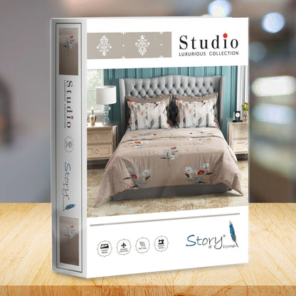 Studio Luxurious 144 TC 100% Cotton Peach Double Bedsheet