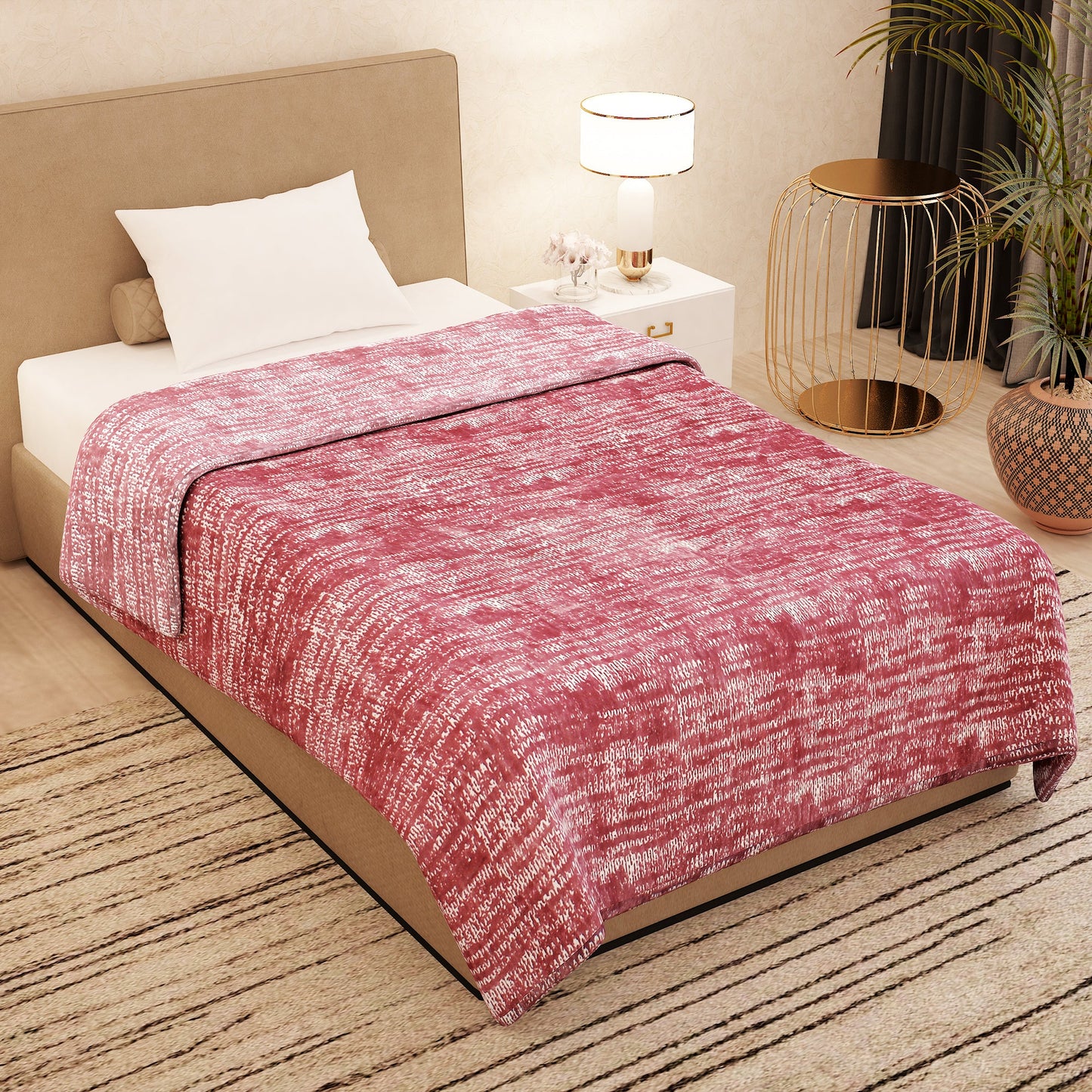 Luxe Blanket 500 GSM Pink Single Size