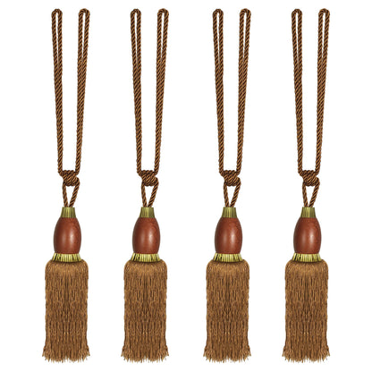 Set Of 4 Home Decorative Braided Tassel Rope Tiebacks