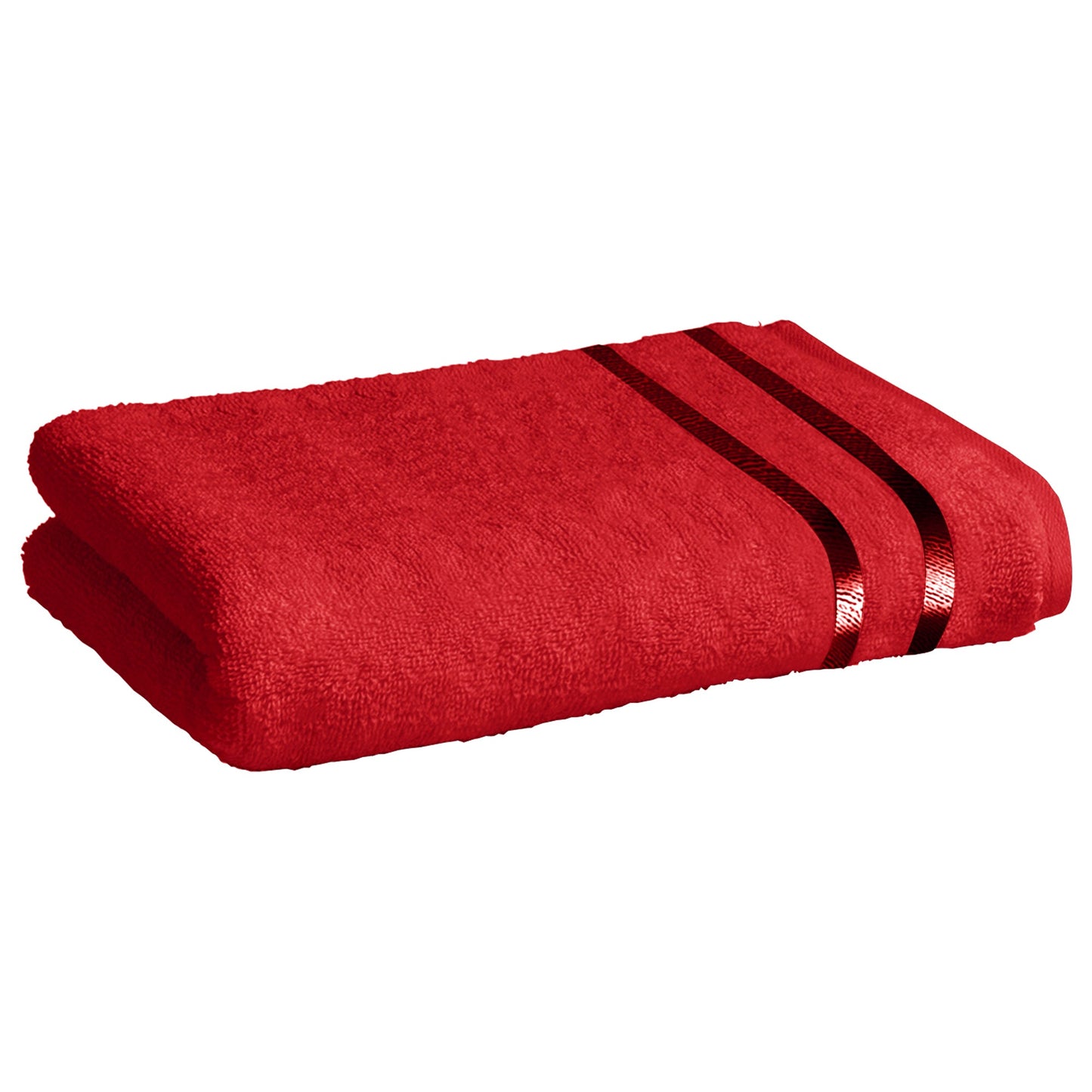 Story@Home 2 Units 100% Cotton Bath Towels - Green and Wine Red