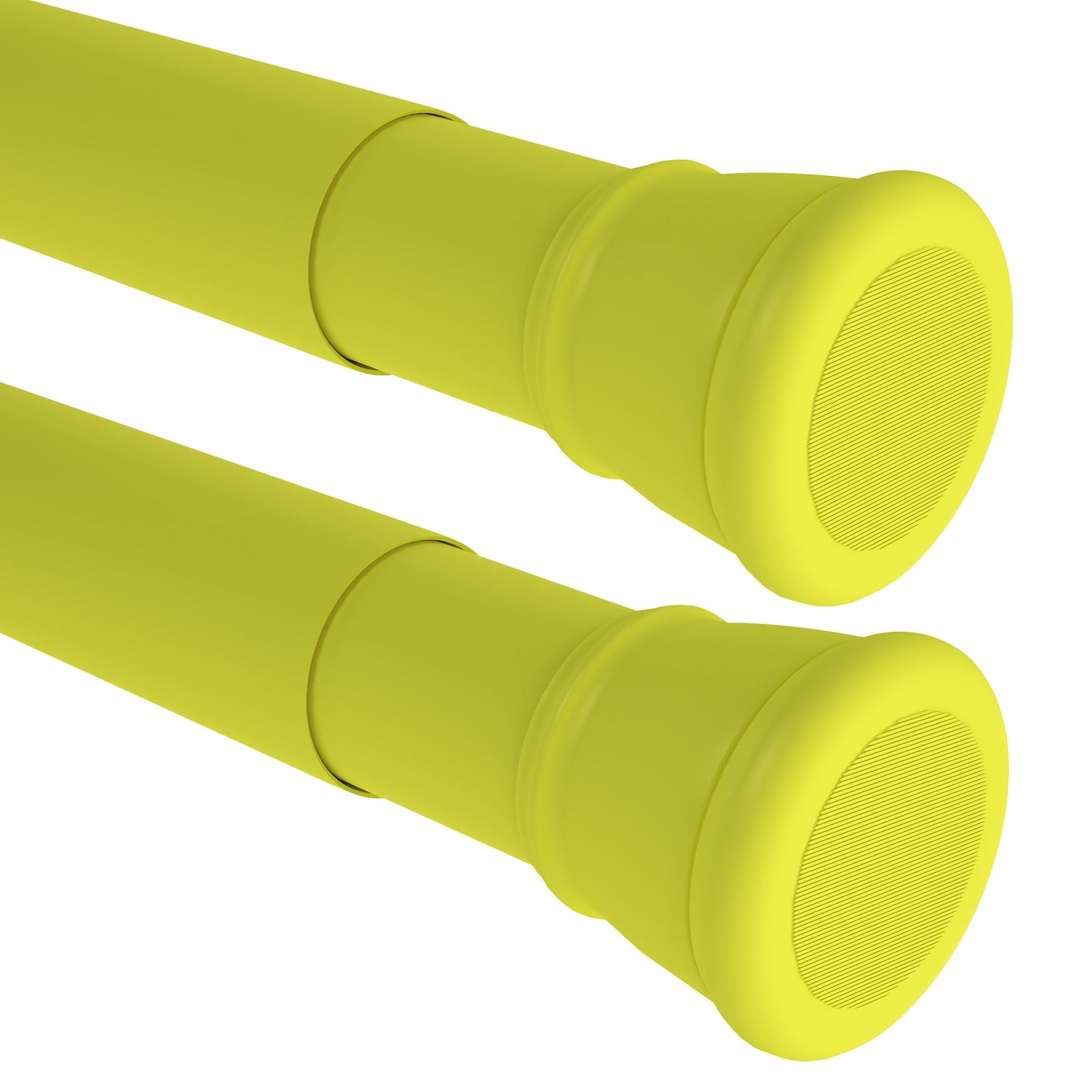 Modern Simple Lightweight Adjustable Extendable Stable Shower rod - Pack of 2 - Neon Green