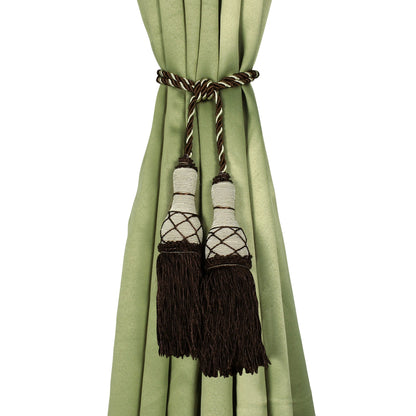 Set Of 4 Home Decorative Braided Tassel Rope Tiebacks