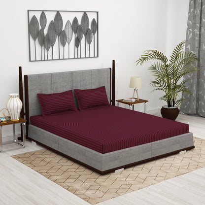 300 TC Maroon 1 King Size Bedsheet With 2 Pillow Cover