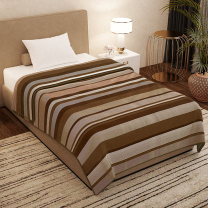 Premium Brown Single Flannel Blanket