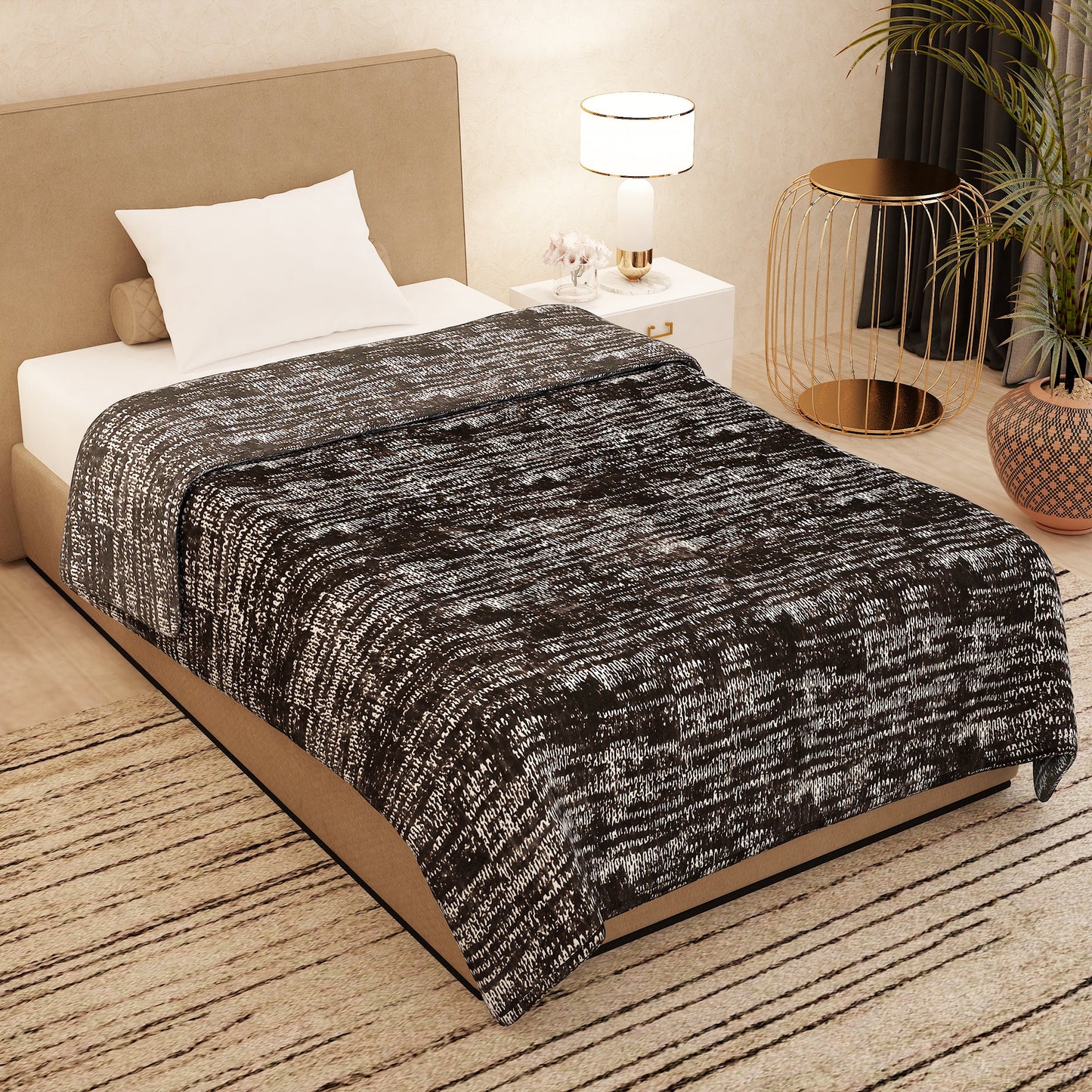 Luxe Blanket 500 GSM Dark Brown Single Size