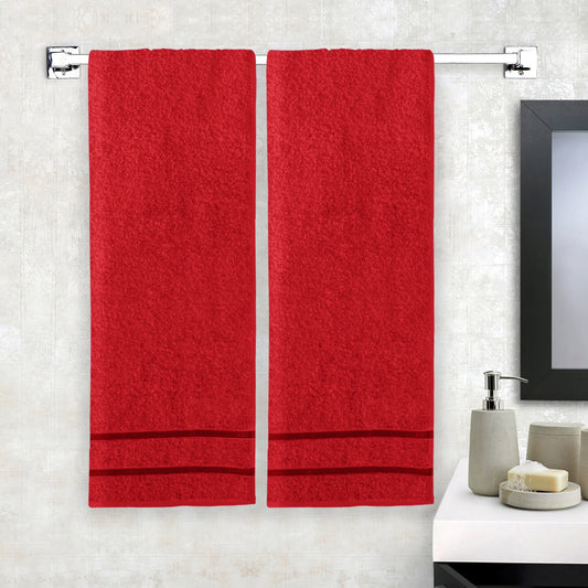 Story@Home 2 Units 100% Cotton Bath Towels - Wine Red