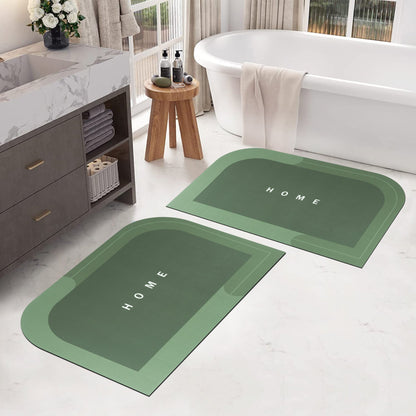 2 Units Nappa Leather Green Solid Encore Bath Mats