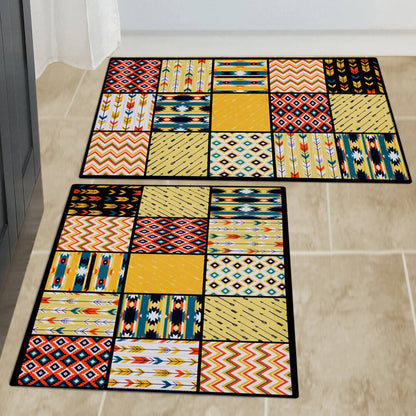 Story@Home 2 Units Premium Fabric Modern City Aqua Door Mat - Multicolor - 60 cm X 40 cm