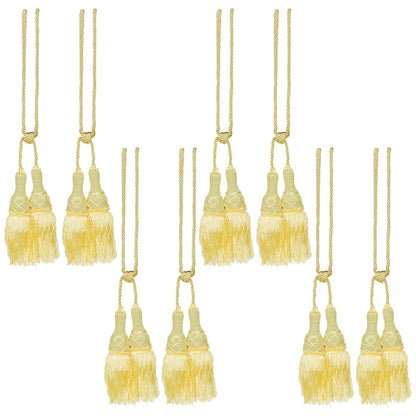 Set Of 4 Home Decorative Braided Tassel Rope Tiebacks