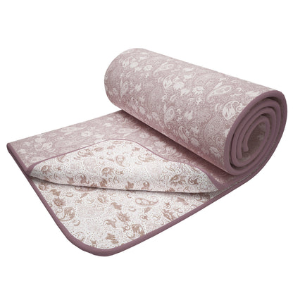 Super Soft Reversible Purple & White Motif Cotton Double Dohar