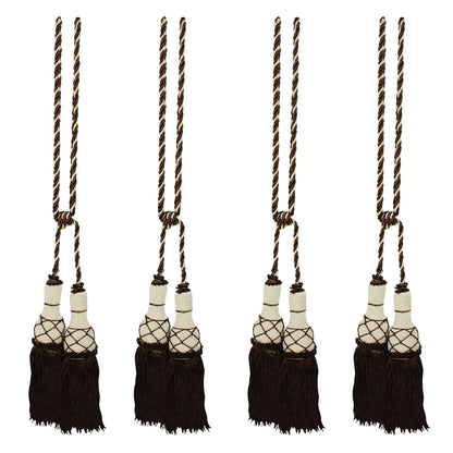 Set Of 4 Home Decorative Braided Tassel Rope Tiebacks