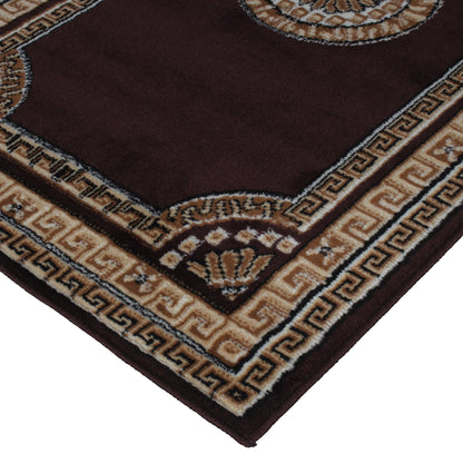 Brown Traditional Rustico Rug/Carpet with Anti Skid Backing