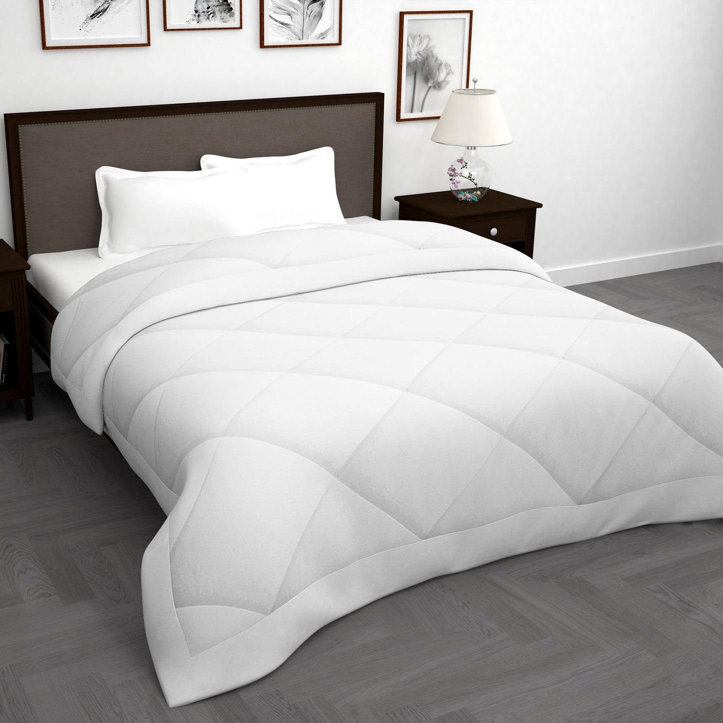 Soft Micro Fiber Double Comforter - White