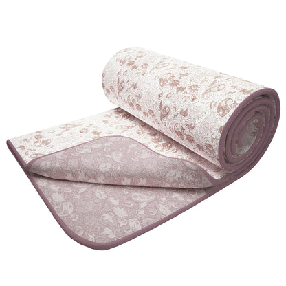 Super Soft Reversible Purple & White Motif Cotton Double Dohar