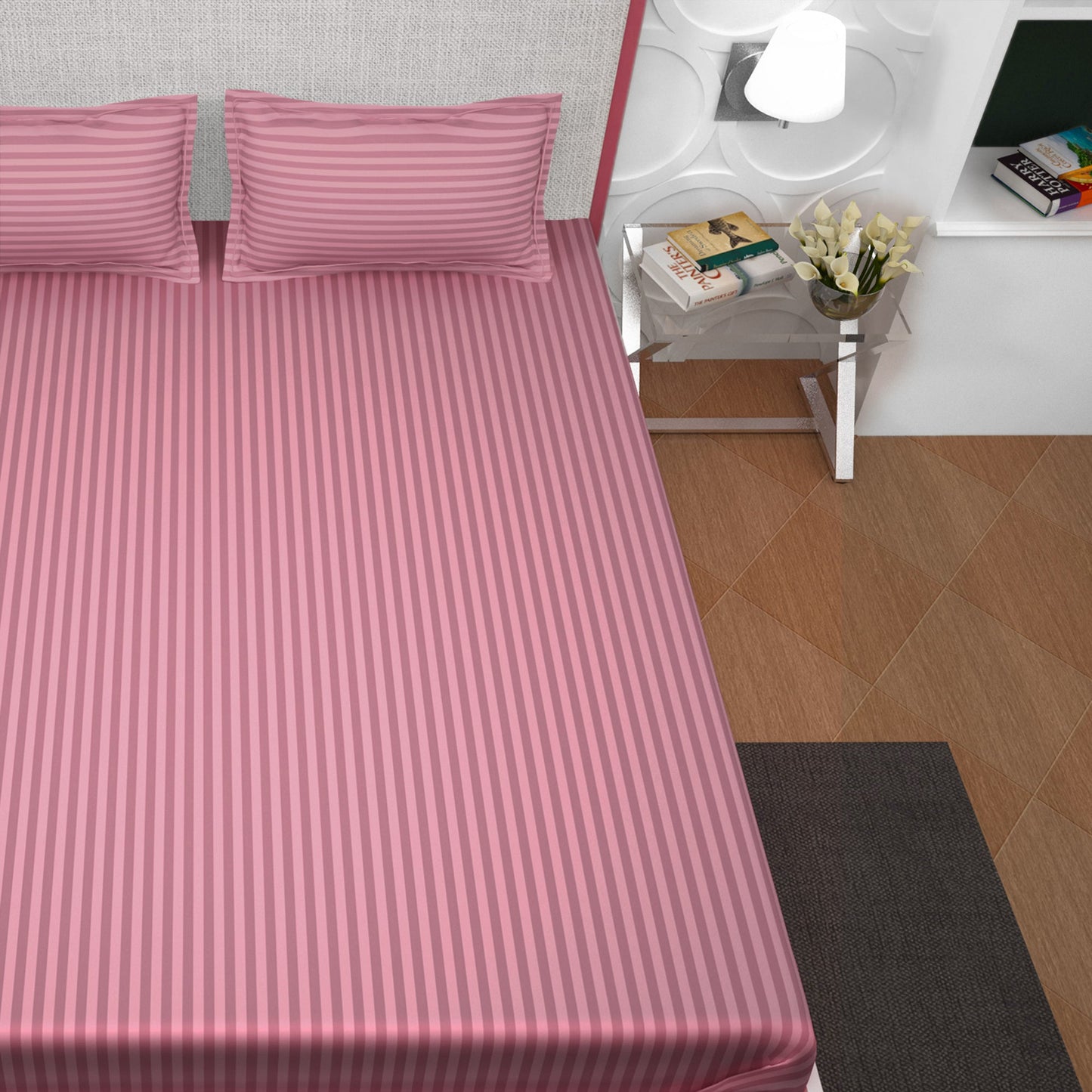 PAVO Tranquil Luxurious Premium Hotel Quality  (Flamingo Pink) King size Bedsheet