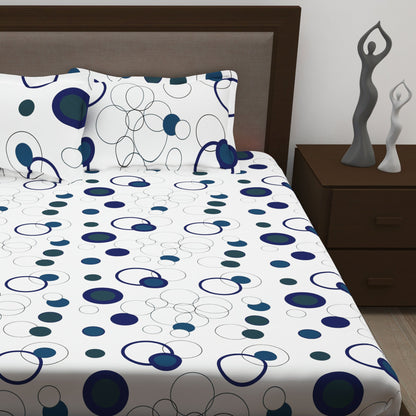 Metro 186 TC Cotton Blue Bedsheet